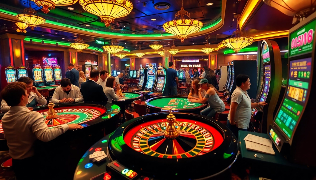 Experience the thrill of gambling at new88 chính thức with players celebrating at the casino's bustling roulette table.