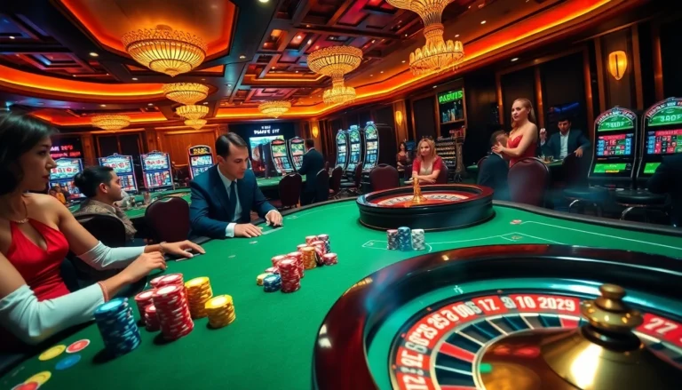 32win.football/ immerses you in the thrill of high-stakes poker, surrounded by vibrant casino decor.