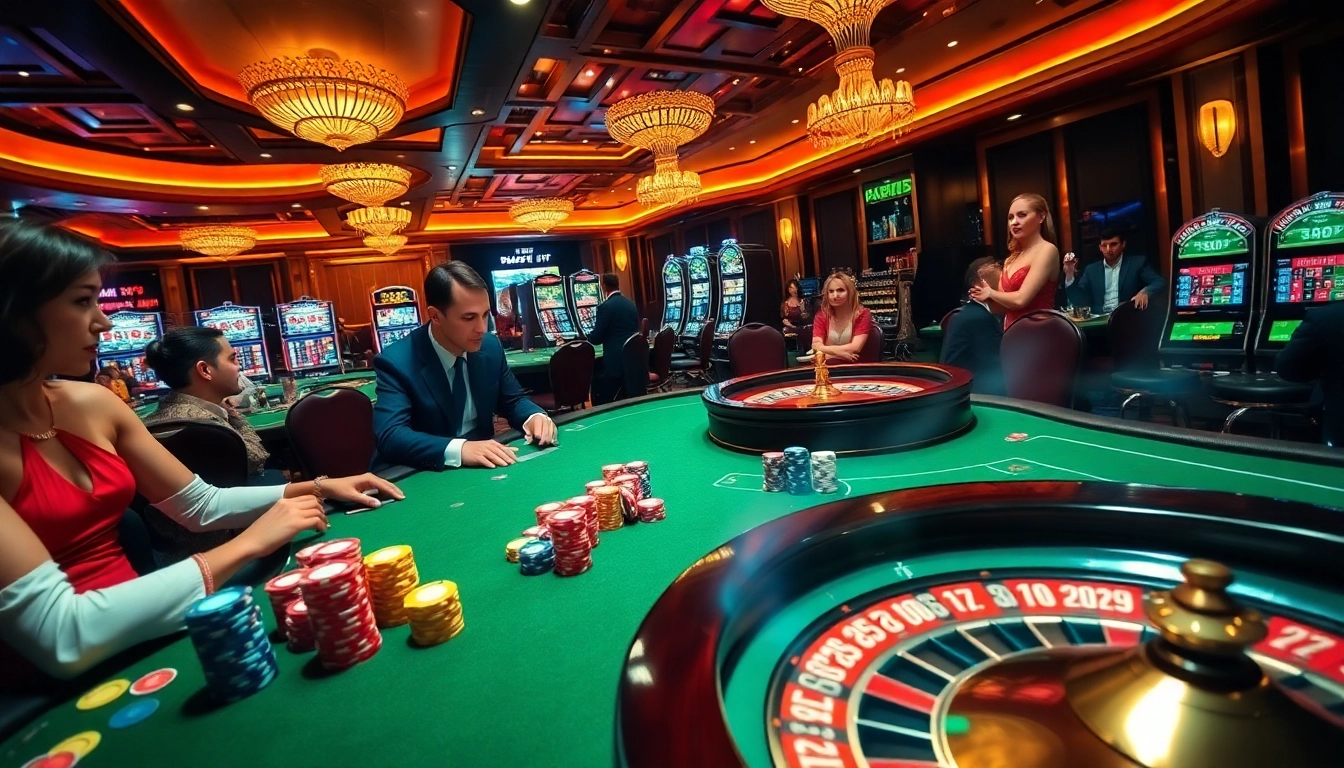 32win.football/ immerses you in the thrill of high-stakes poker, surrounded by vibrant casino decor.
